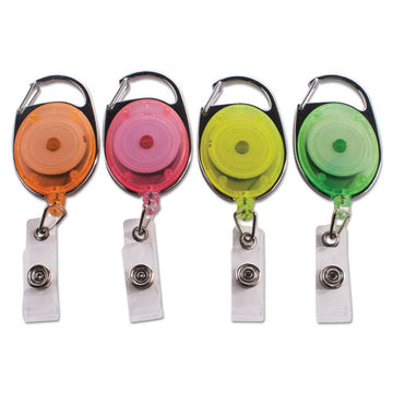 Advantus Carabiner-style Retractable Id Card Reel, 30" Extension, Assorted Neon, 20-pack freeshipping - TVN Wholesale